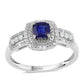 Anillo de Plata con Zafiro Azul Australiano y Topacio Blanco