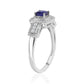 Anillo de Plata con Zafiro Azul Australiano y Topacio Blanco