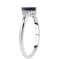 Anillo de Plata con Zafiro Azul Australiano y Topacio Blanco