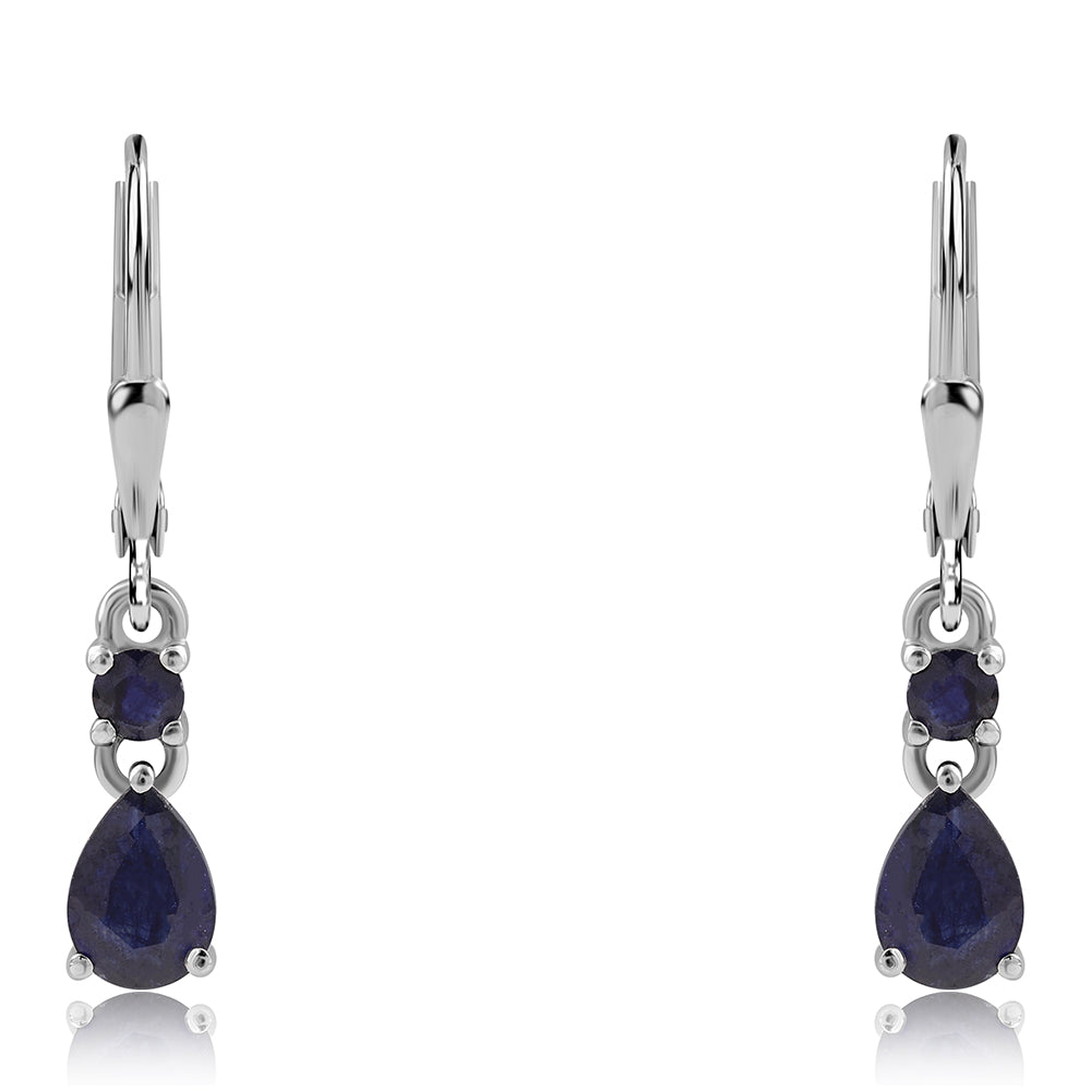 Pendientes de Plata con Zafiro Azul Australiano