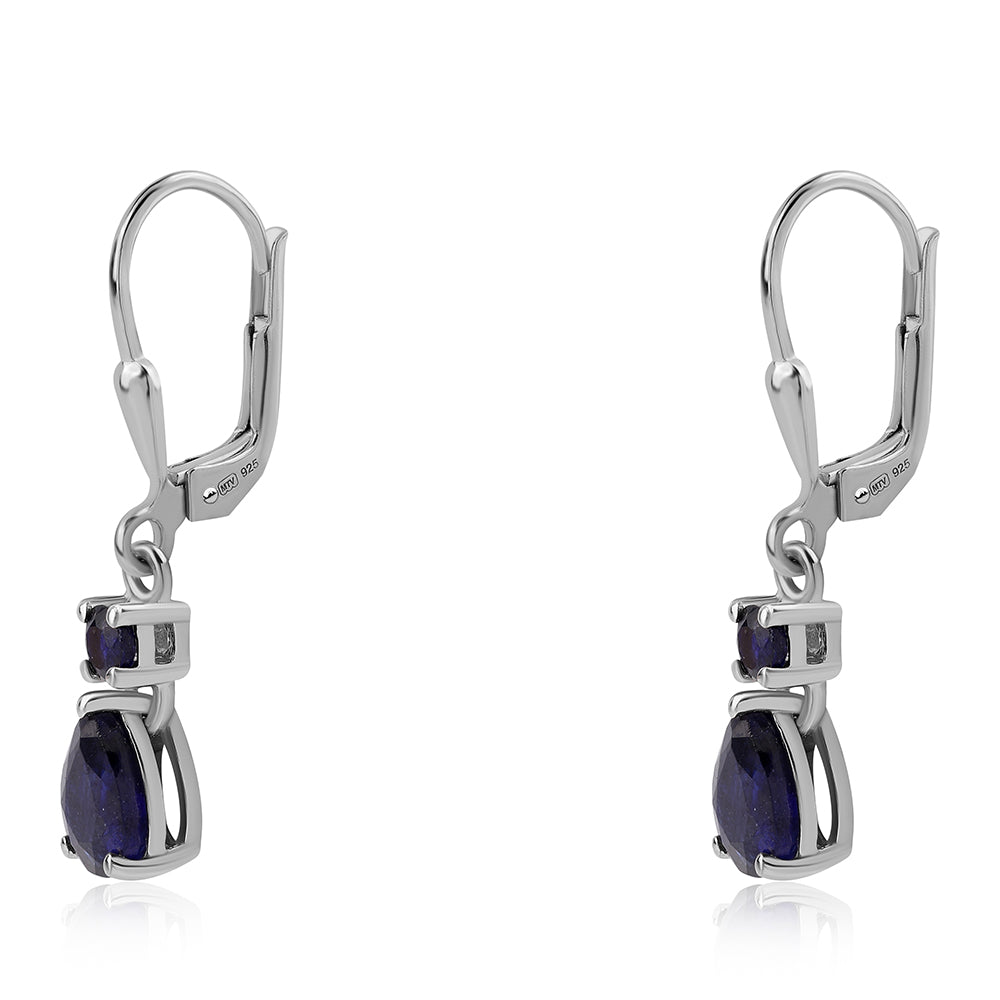 Pendientes de Plata con Zafiro Azul Australiano 1 