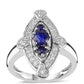 Anillo de Plata con Zafiro Azul Australiano y Topacio Blanco