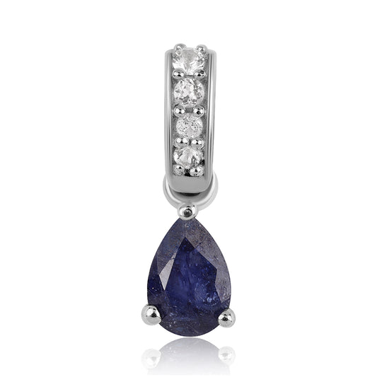 Colgante de Plata con Zafiro Azul Australiano y Topacio Blanco