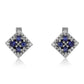 Pendientes de Plata con Zafiro Azul Australiano y Topacio Blanco