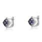 Pendientes de Plata con Zafiro Azul Australiano y Topacio Blanco