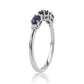 Anillo de Plata con Zafiro Azul Australiano y Topacio Blanco
