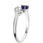 Anillo de Plata con Zafiro Azul Australiano y Topacio Blanco