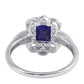 Anillo de Plata con Zafiro Azul Australiano y Topacio Blanco