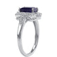 Anillo de Plata con Zafiro Azul Australiano y Topacio Blanco