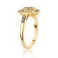 Anillo de Plata Bañada en Oro con Diamante Negro