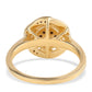 Anillo de Plata Bañada en Oro con Diamante Negro