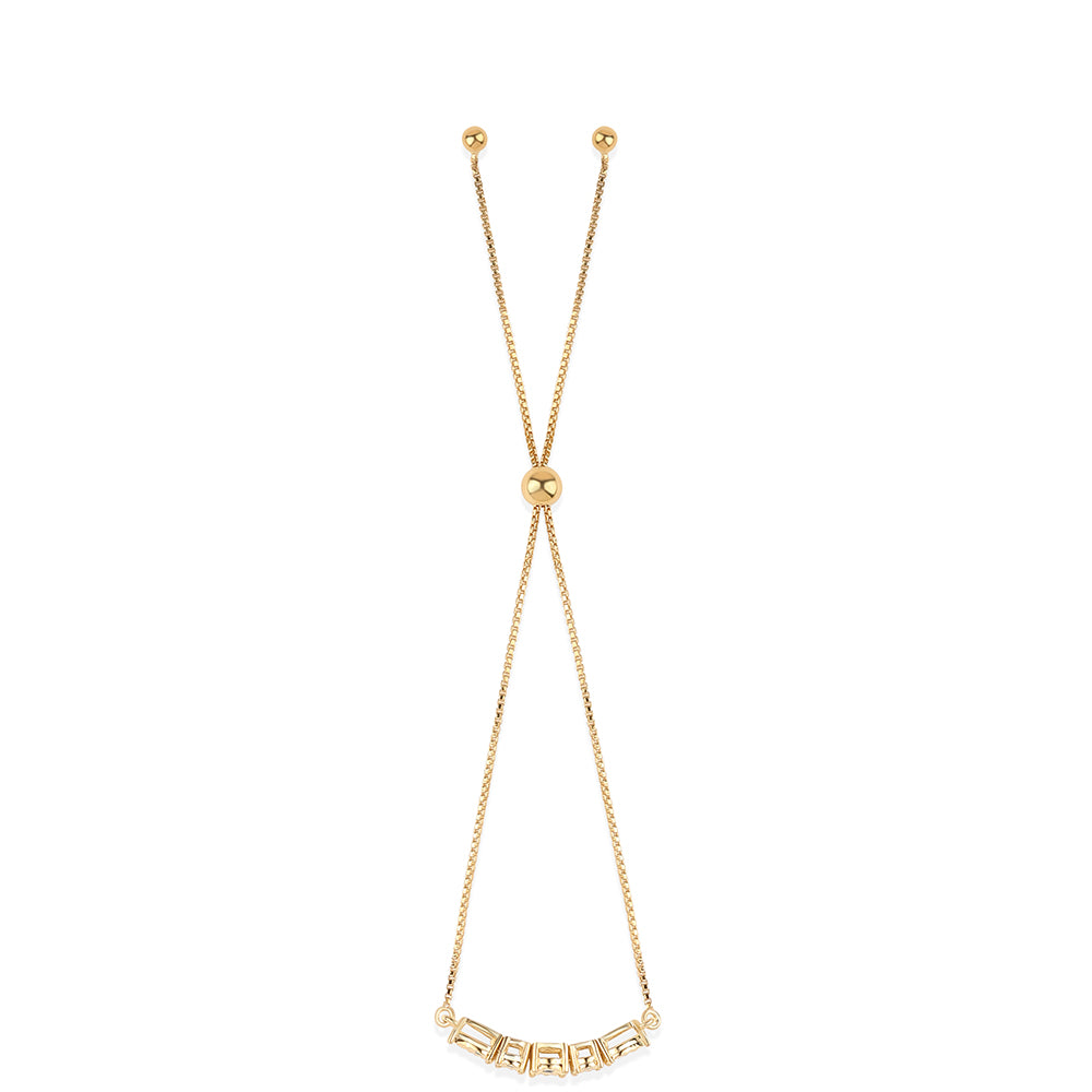 Pulsera de Plata Bañada en Oro con Diamante Negro 3 