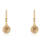 Pendientes de Plata Bañada en Oro con Diamante Negro