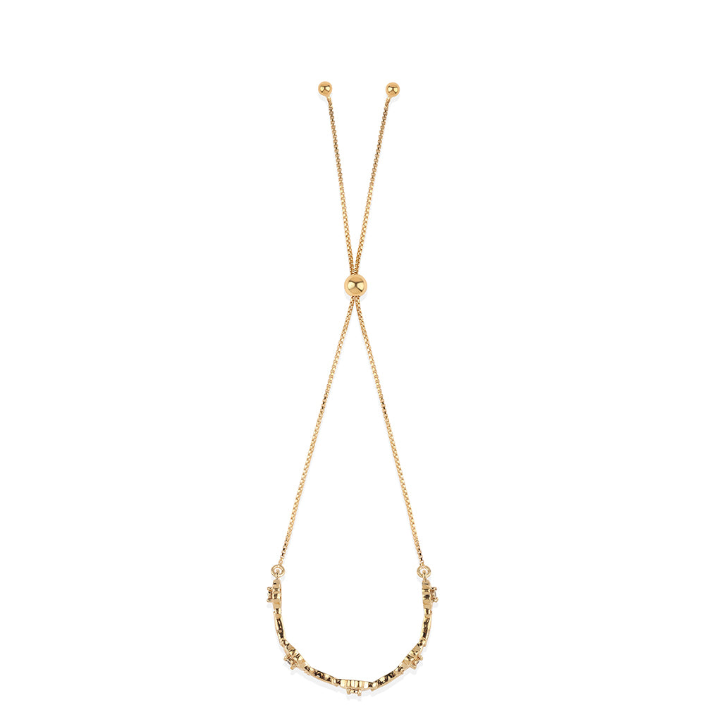 Pulsera de Plata Bañada en Oro con Diamante Negro 2 