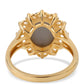 Anillo de Plata Bañada en Oro con Drusa Purpura