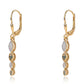 Pendientes de Plata Bañada en Oro con Diamante Azul