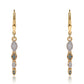 Pendientes de Plata Bañada en Oro con Diamante Azul