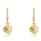 Pendientes de Plata Bañada en Oro con Diamante Azul y Diamante blanco