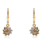 Pendientes de Plata Bañada en Oro con Diamante Azul y Diamante blanco