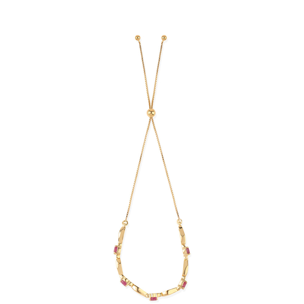 Pulsera de Plata Bañada en Oro con Rubí de Mozambique 3 