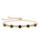 Pulsera de Plata Bañada en Oro con Espinela Negra y Topacio Blanco