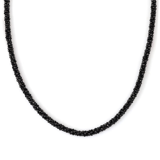 Collar de Plata Bañada en Oro con Espinela Negra