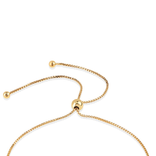 Pulsera de Plata Bañada en Oro con Espinela Negra