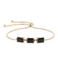 Pulsera de Plata Bañada en Oro con Espinela Negra