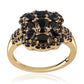Anillo de Plata Bañada en Oro con Espinela Negra