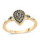 Anillo de Plata Bañada en Oro con Diamante Azul