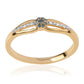 Anillo de Plata Bañada en Oro con Diamante Azul y Diamante blanco