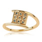 Anillo de Plata Bañada en Oro con Diamante Azul