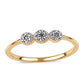Anillo de Plata Bañada en Oro con Diamante Azul