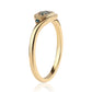 Anillo de Plata Bañada en Oro con Diamante Azul