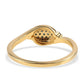 Anillo de Plata Bañada en Oro con Diamante Azul
