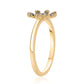 Anillo de Plata Bañada en Oro con Diamante Azul