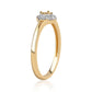 Conjunto de Plata Bañada en Oro con Diamante Azul y Topacio Blanco ( Pendientes +Anillo +Colgante )