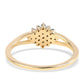 Anillo de Plata Bañada en Oro con Diamante Azul