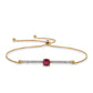 Pulsera de Plata Bañada en Oro con Rubí de Mozambique y Topacio Blanco