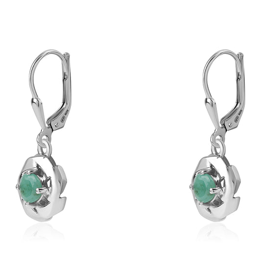 Pendientes de Plata con Esmeralda de Brasil