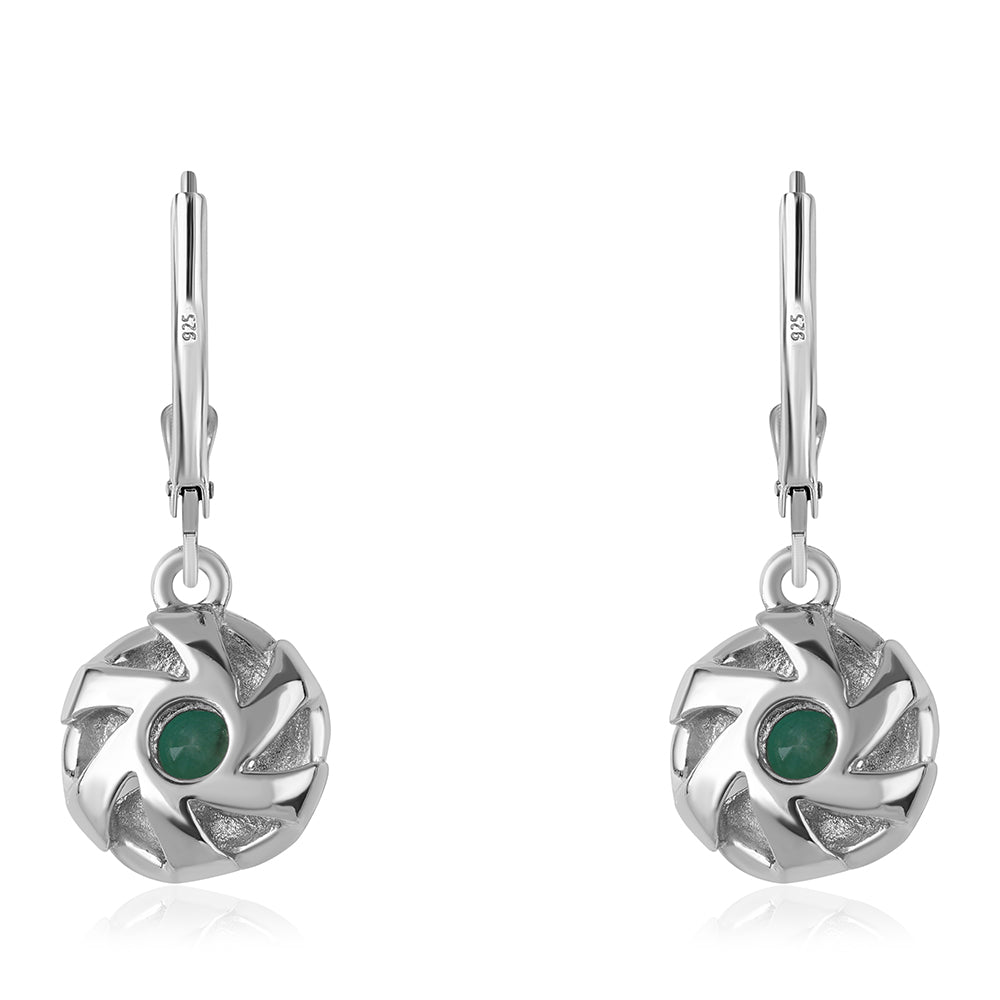Pendientes de Plata con Esmeralda de Brasil 3 
