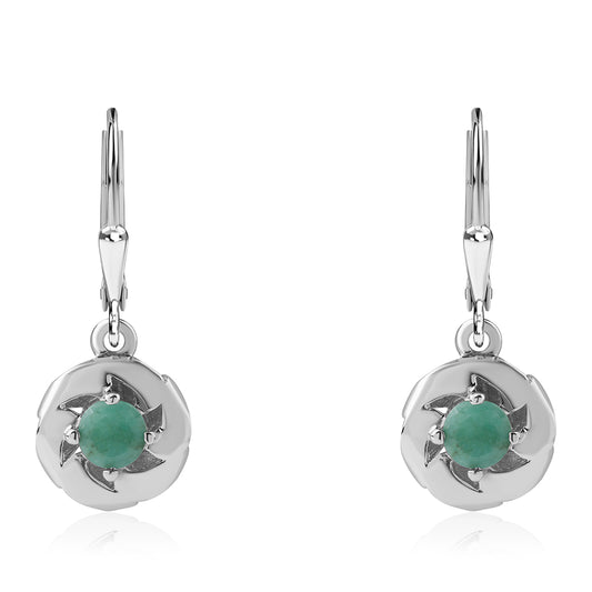 Pendientes de Plata con Esmeralda de Brasil