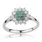 Anillo de Plata con Esmeralda de Brasil y Topacio Blanco