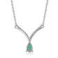 Collar de Plata con Esmeralda de Brasil y Topacio Blanco