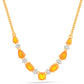 Collar de Plata Bañada en Oro con Ópalo Fuego y Zircón Blanco