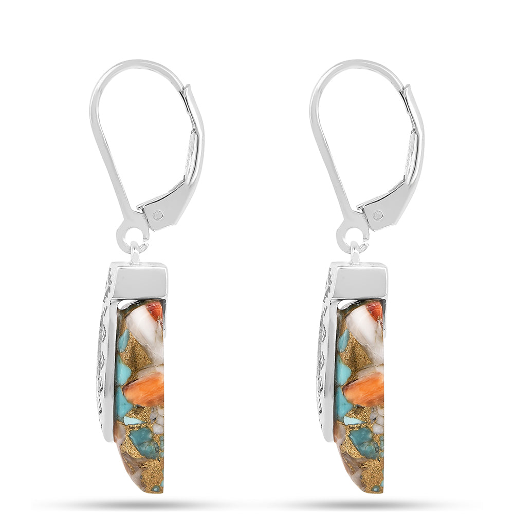 Pendientes de Plata con Turquesa Ostra 2 