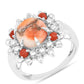 Anillo de Plata con Turquesa Ostra y Coral Rojo