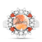 Anillo de Plata con Turquesa Ostra y Coral Rojo