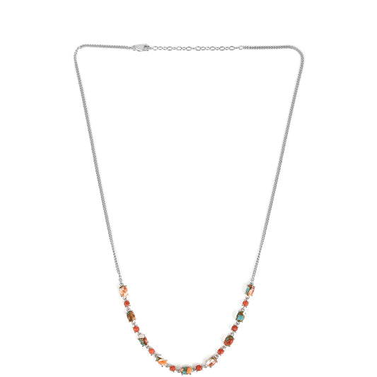 Collar de Plata con Turquesa Ostra y Coral Rojo