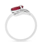 Anillo de Plata con Rubí de Tailandia y Zircón Blanco